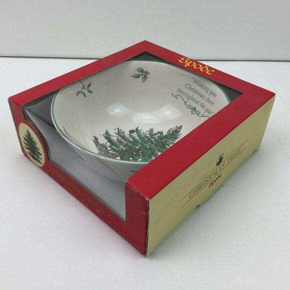 Spode Christmas Tree Porcelain China Revere Bowl With Box Legend Wishing Cheer - Picture 6 of 9